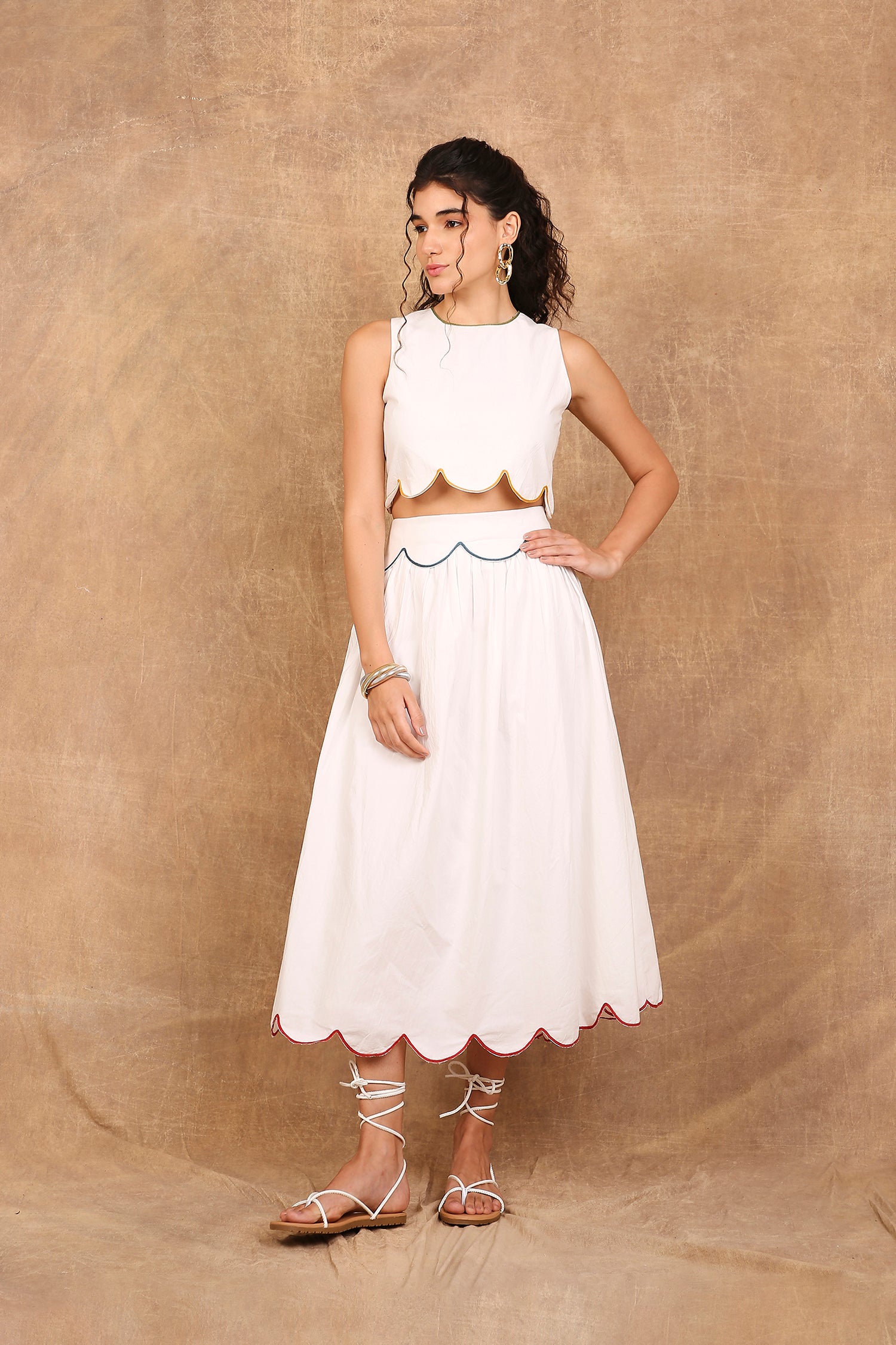 Cloud Scallop Skirt Set