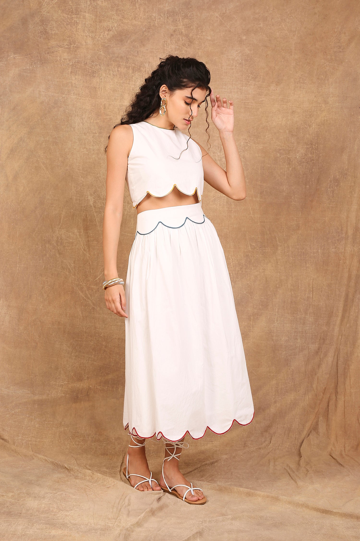 Cloud Scallop Skirt Set