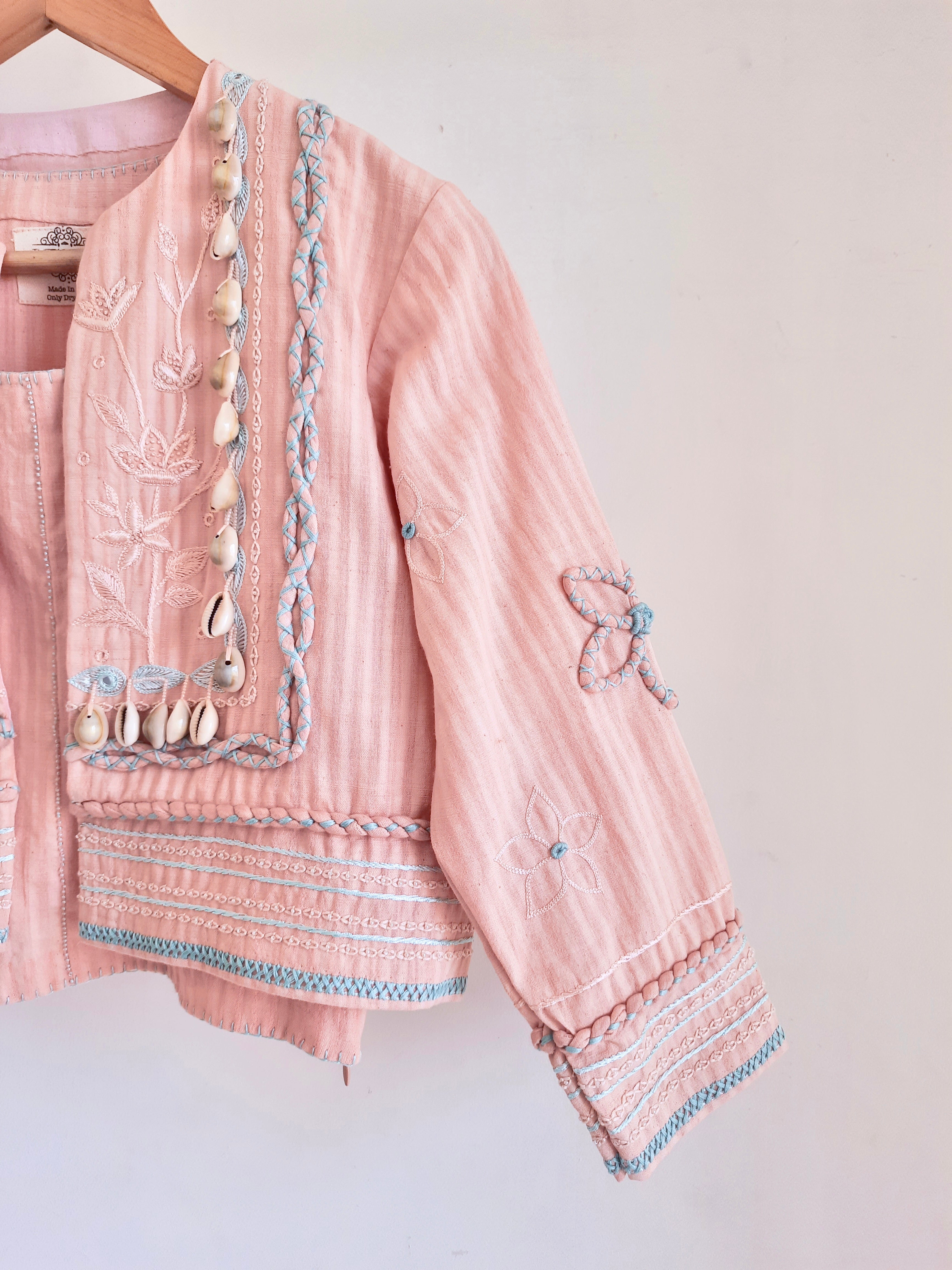 PINK SUNSET JACKET CROP TOP PANTS SET