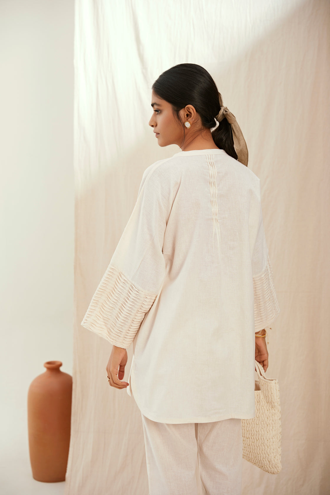 oatmilk linen short kurta
