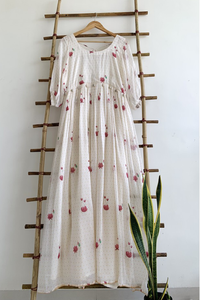 White Printed Dress