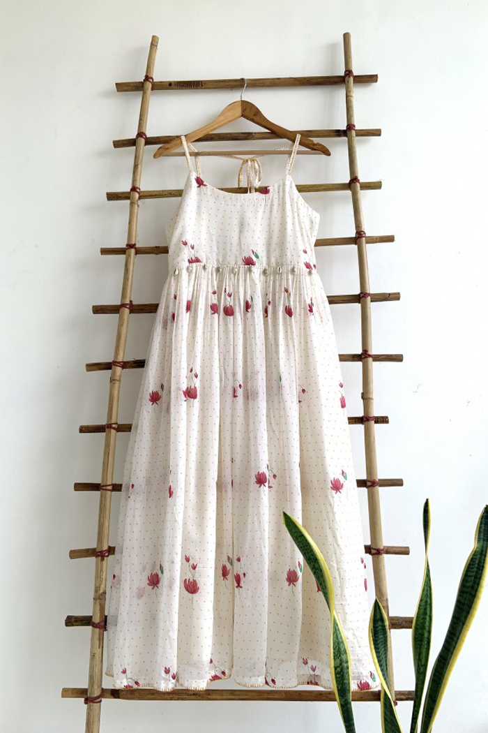 White Lotus Strap dress