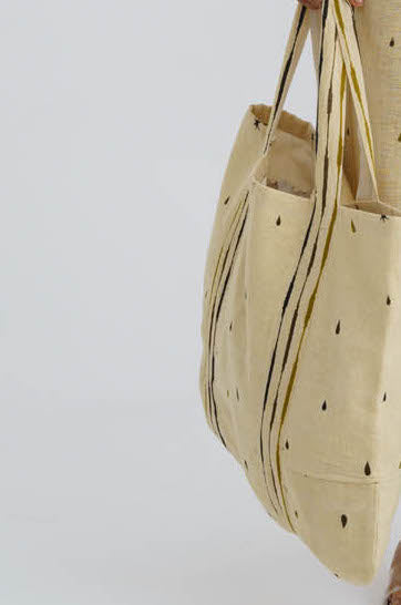 Beige handloom cotton printed bag