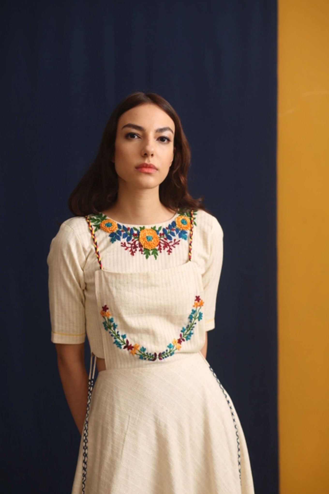 Marigold garland overall dress set