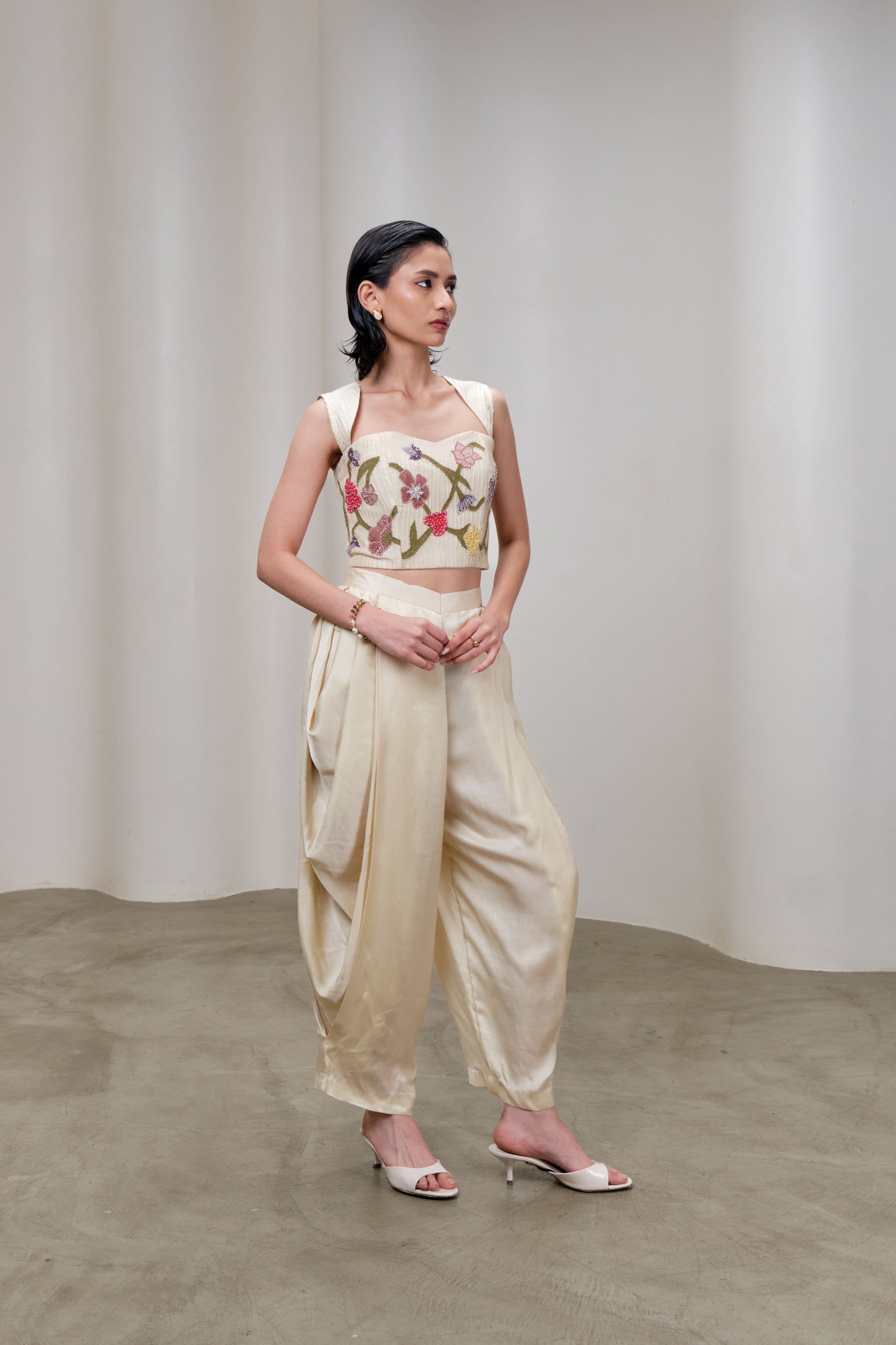 Satin Drape Dhoti Pants
