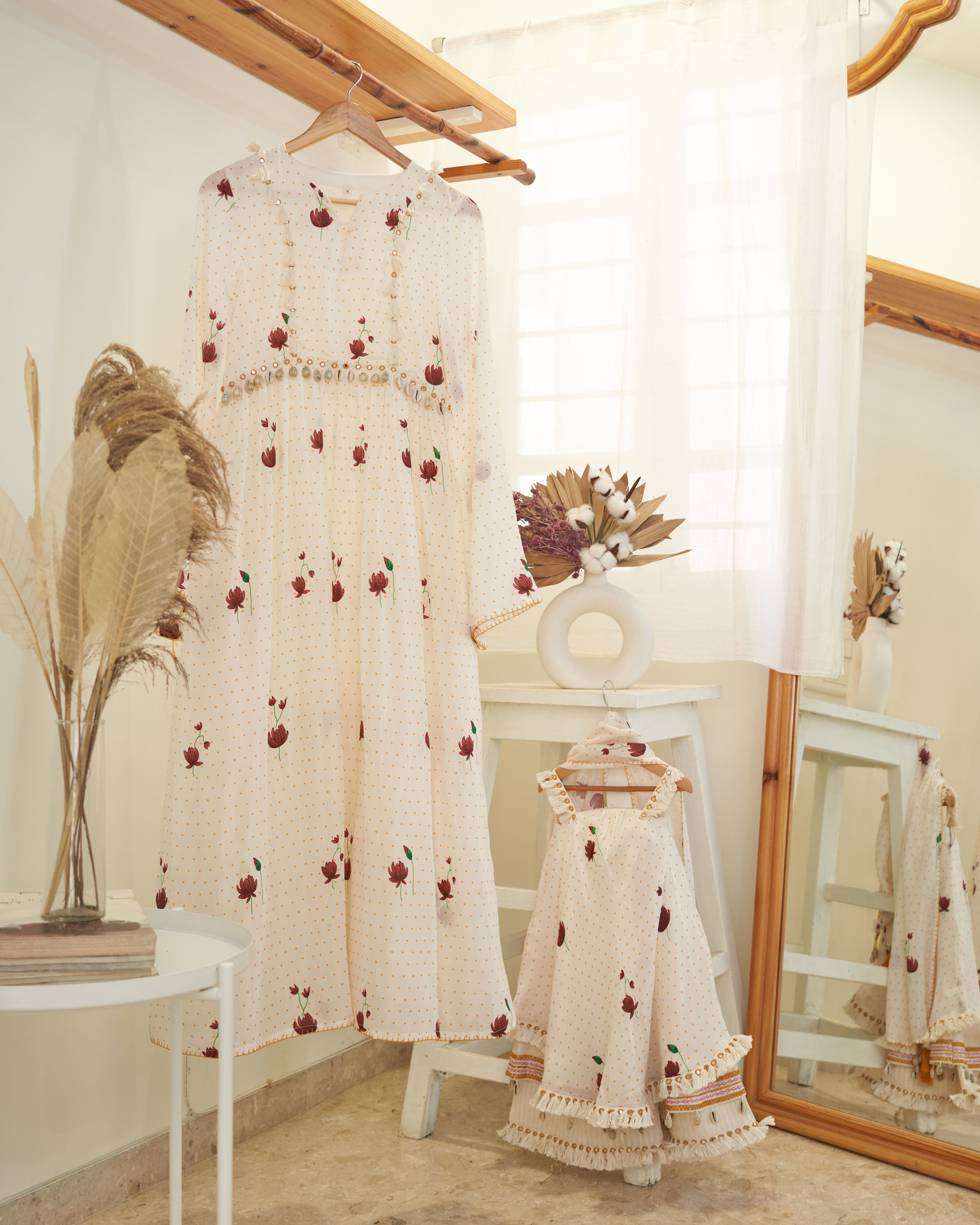 White Lotus Printed Dress/Kurta
