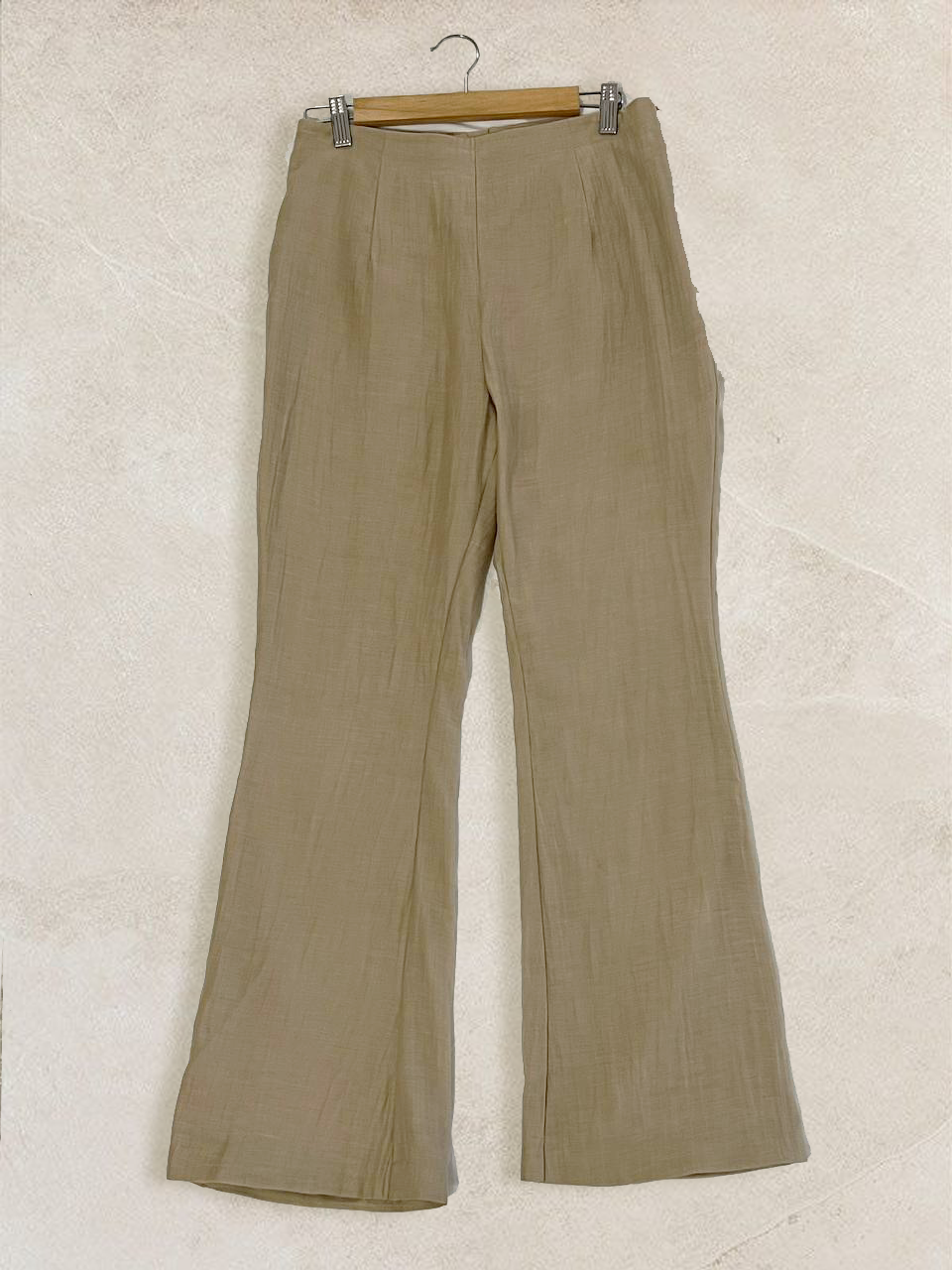 Chanderi silk boot-cut pants