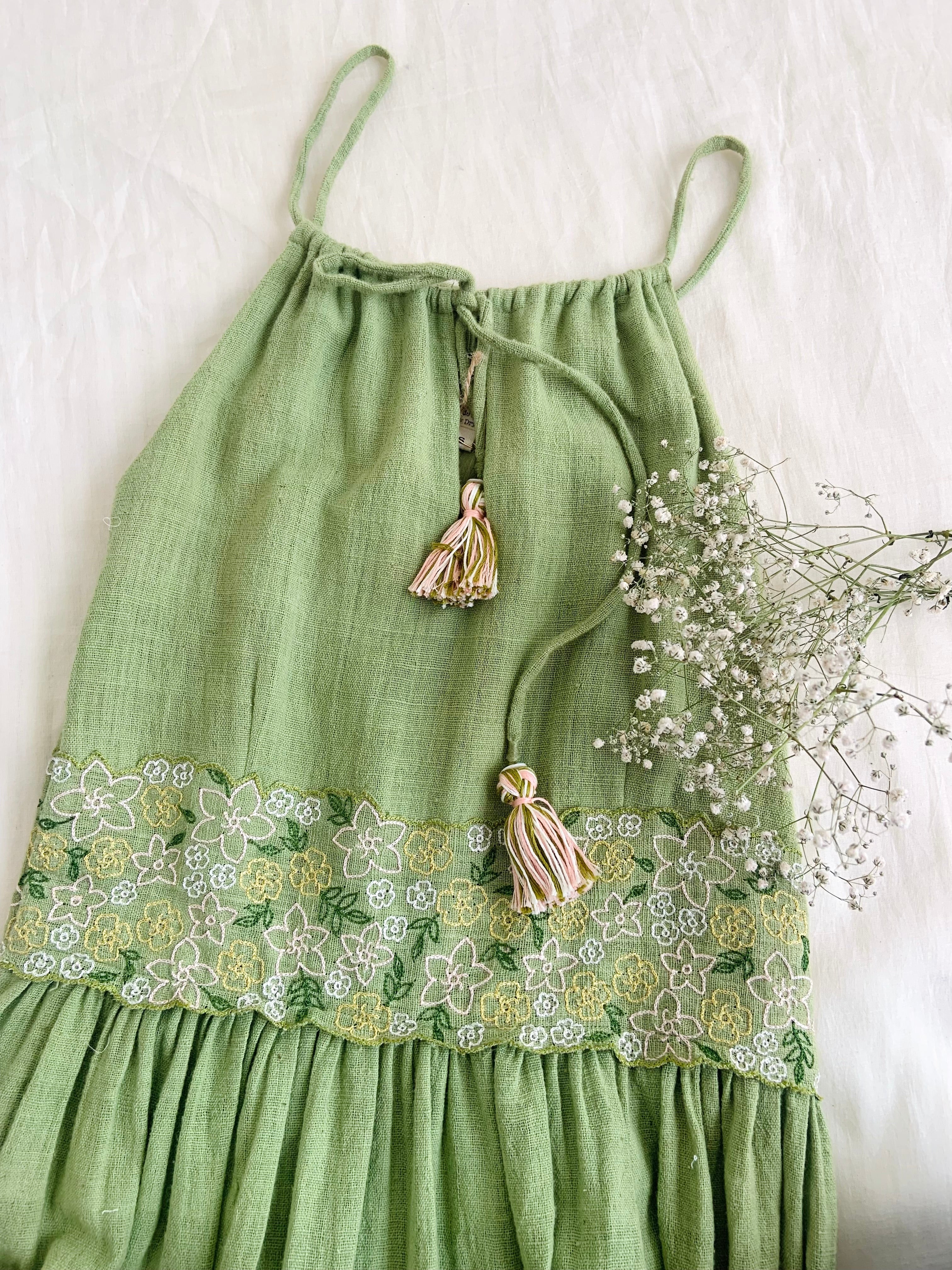 Lime flower dress