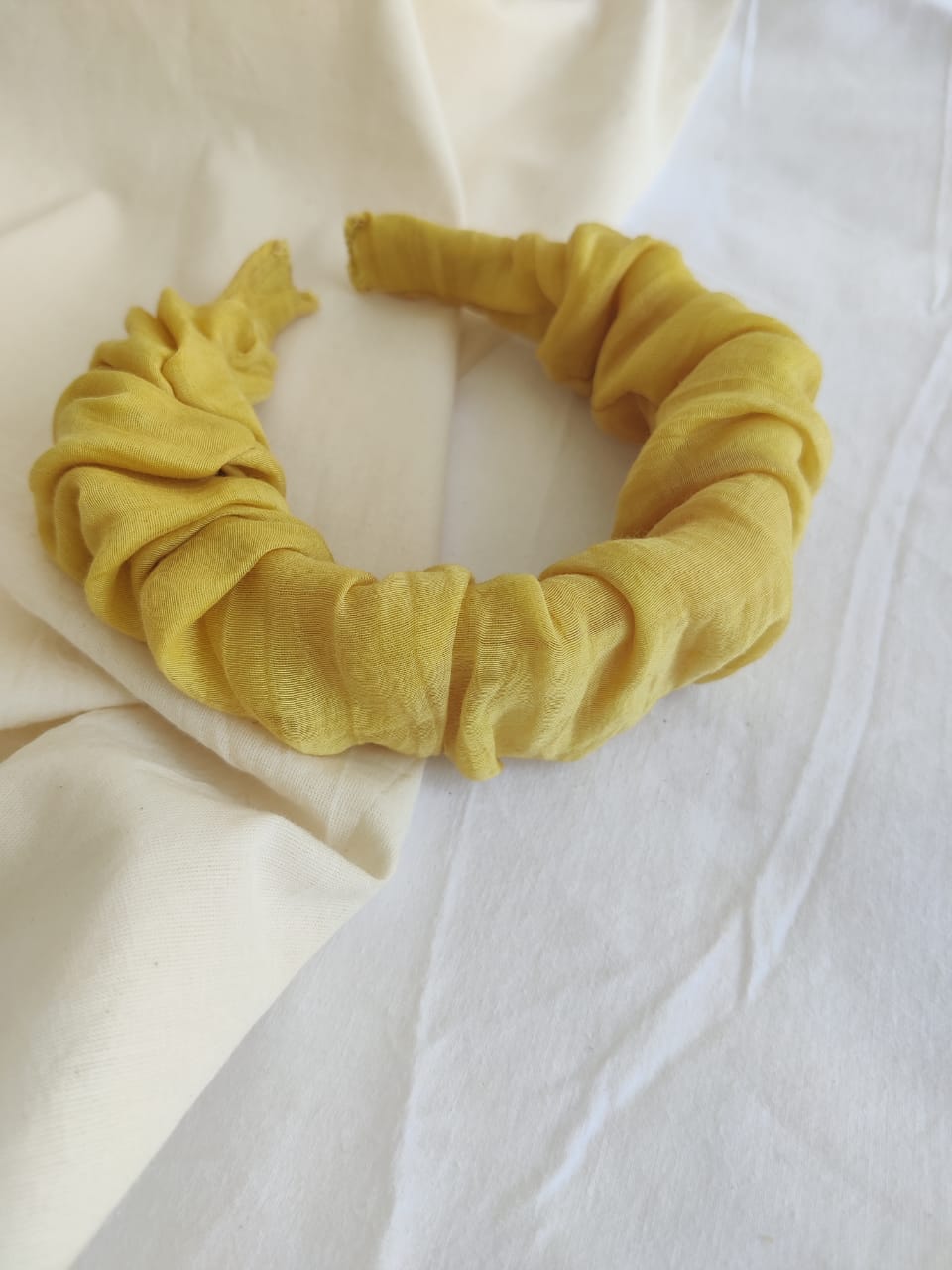 Yellow chanderi head band