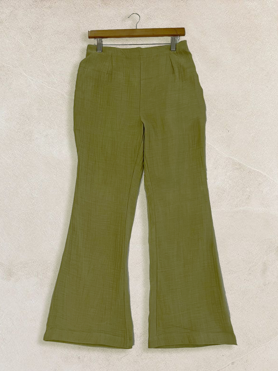 Chanderi silk boot-cut pants