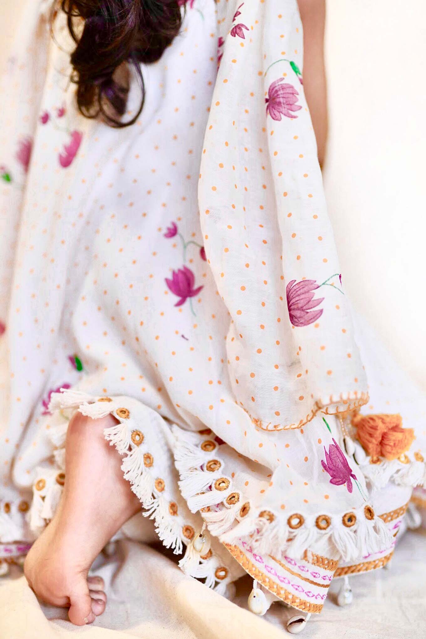 White Lotus Printed Kurta Sets Mother-Daughter
