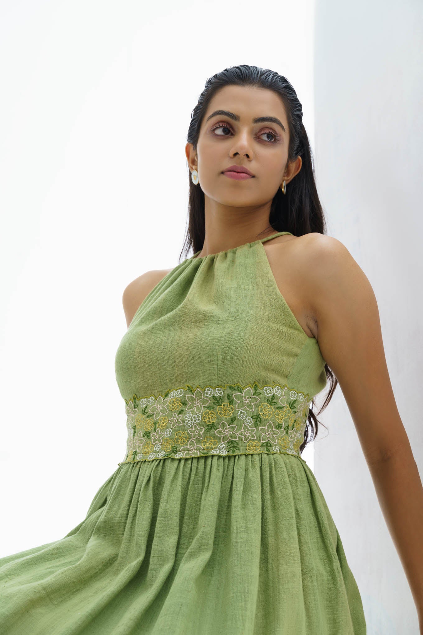 Lime flower dress