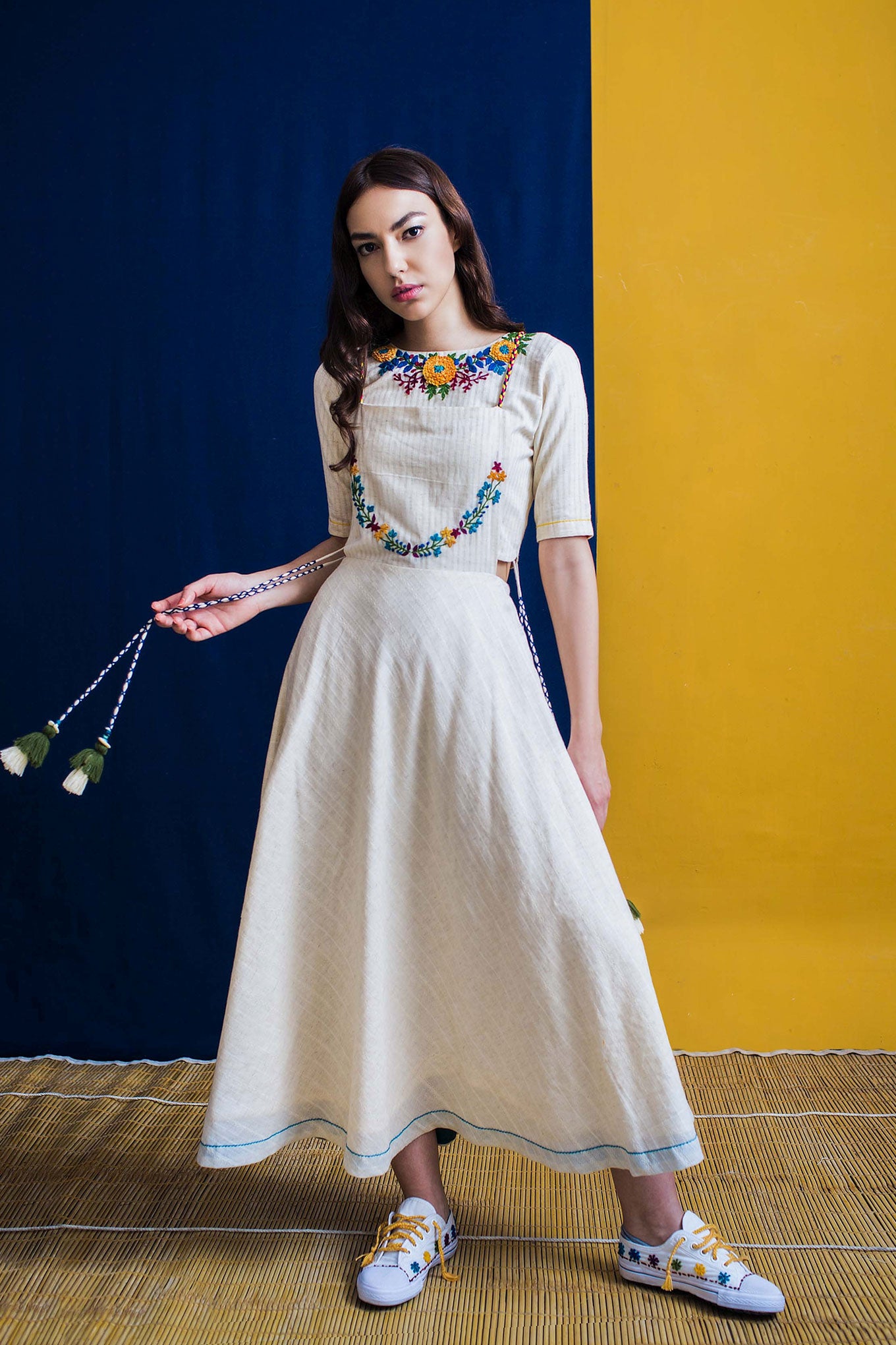 Marigold garland overall dress set